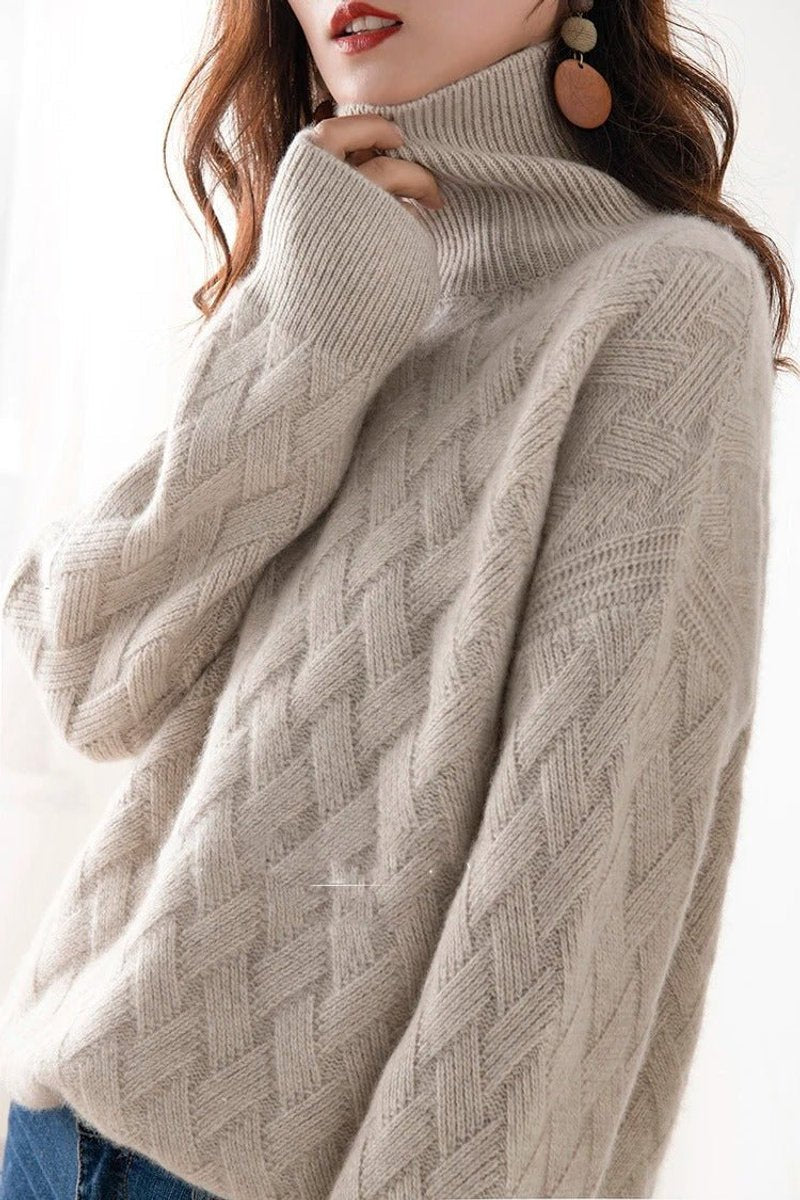 Maglione Dolcevita Donna Oversize a Trecce