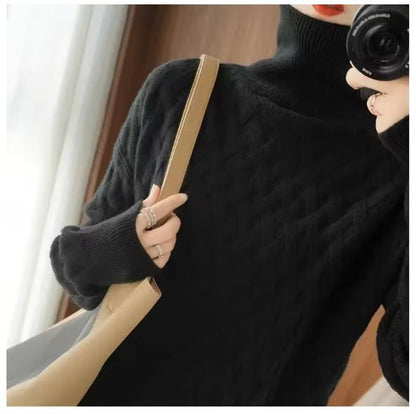 Maglione Dolcevita Donna Oversize a Trecce