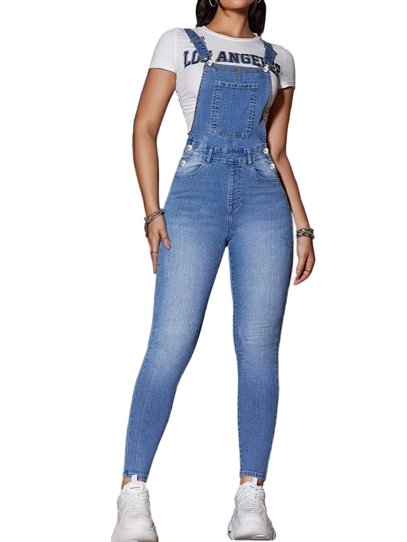 Tuta intera da donna slim fit con tasche multiple